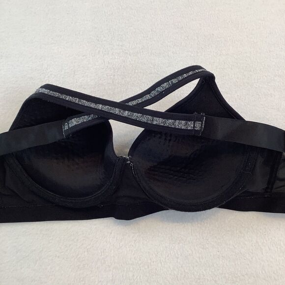 Secret Possessions Bra‎ Women’s Size 34B Black Gray Underwire Push Up Crossback - Picture 8 of 9